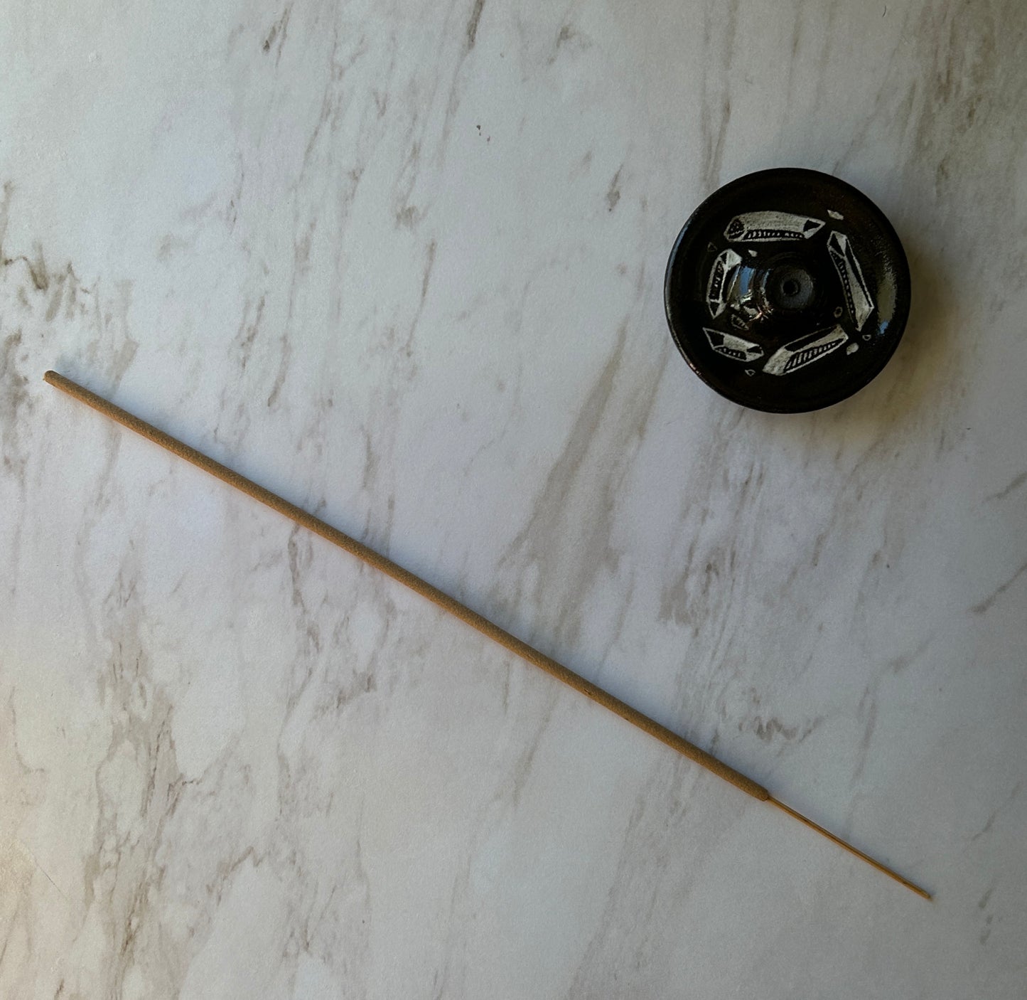 Black Crystal Incense Holder