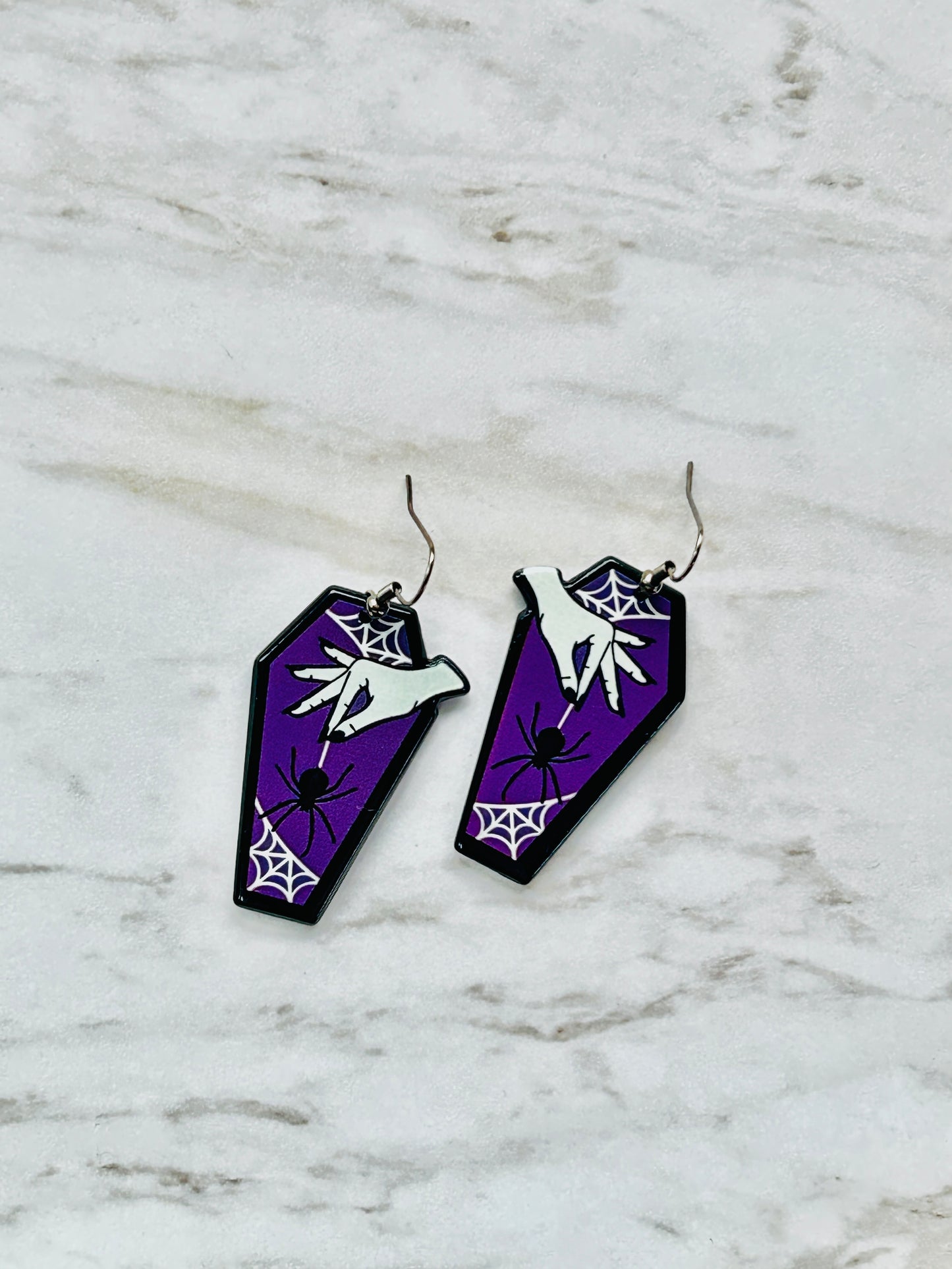 Spider-Web Coffin Earrings