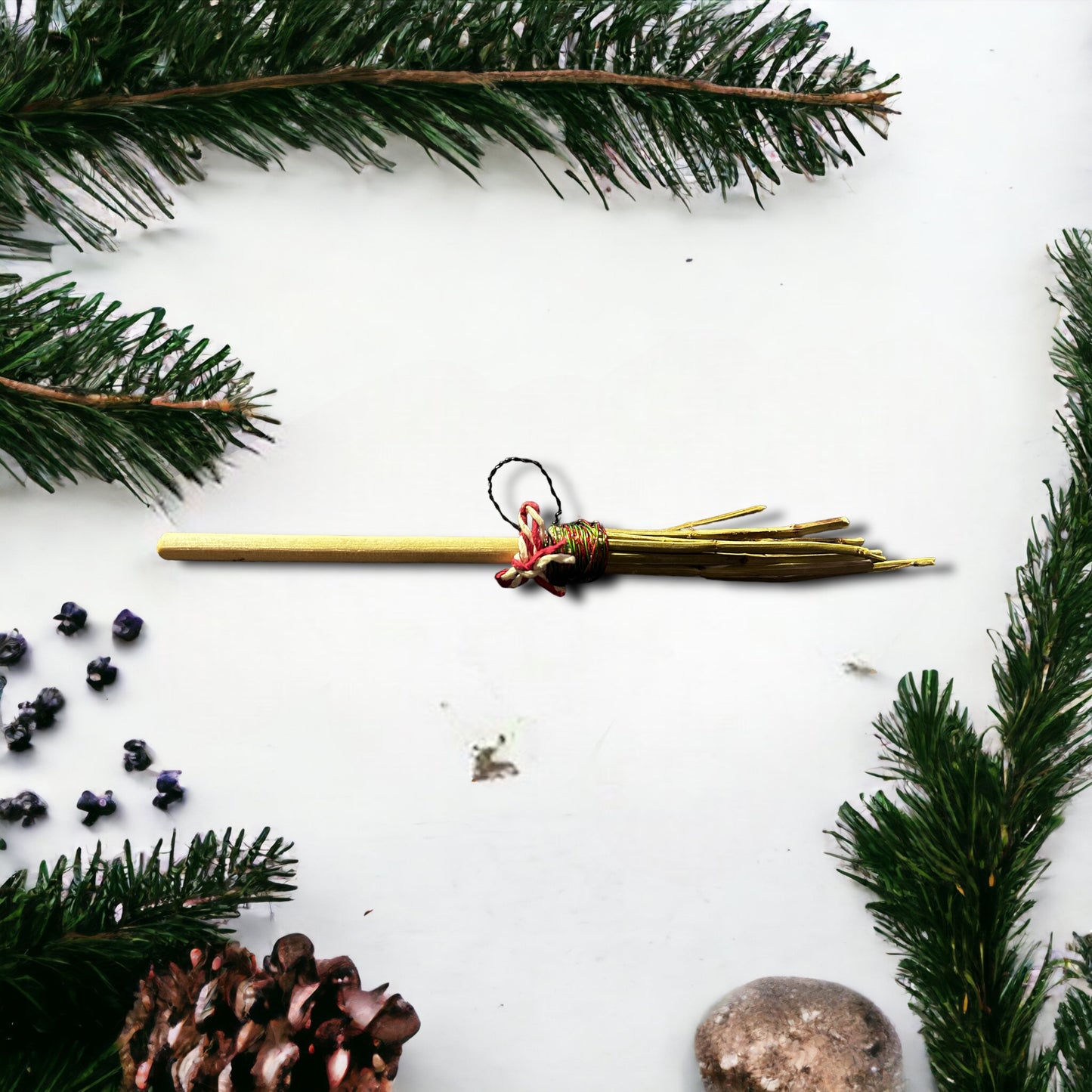 Mint Stem Broom Ornament