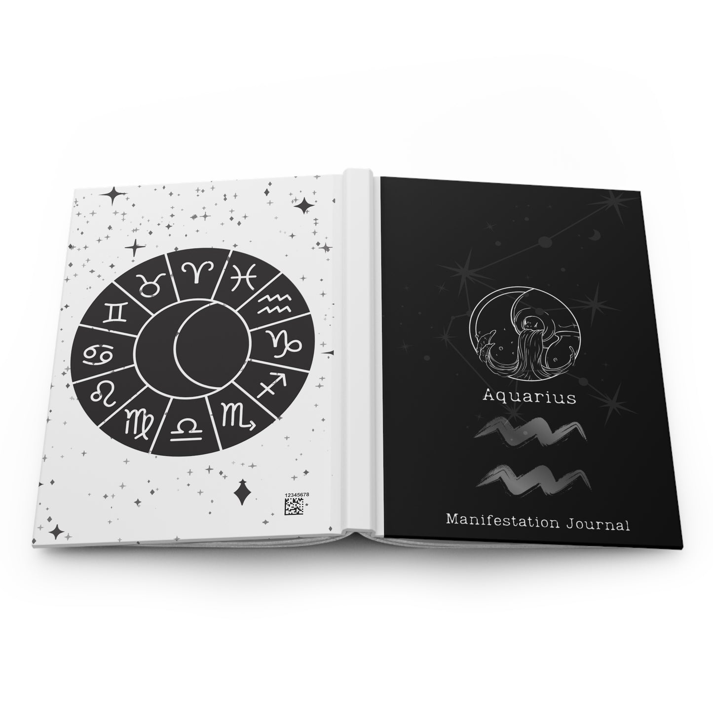 Aquarius Zodiac Matte Hardcover Manifestation Journal