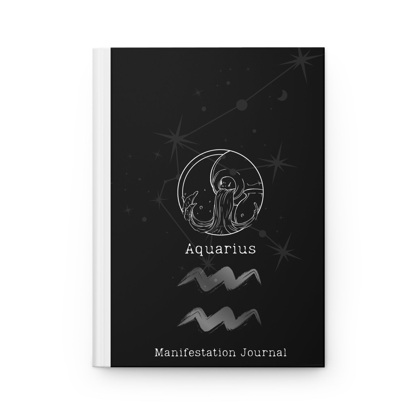 Aquarius Zodiac Matte Hardcover Manifestation Journal