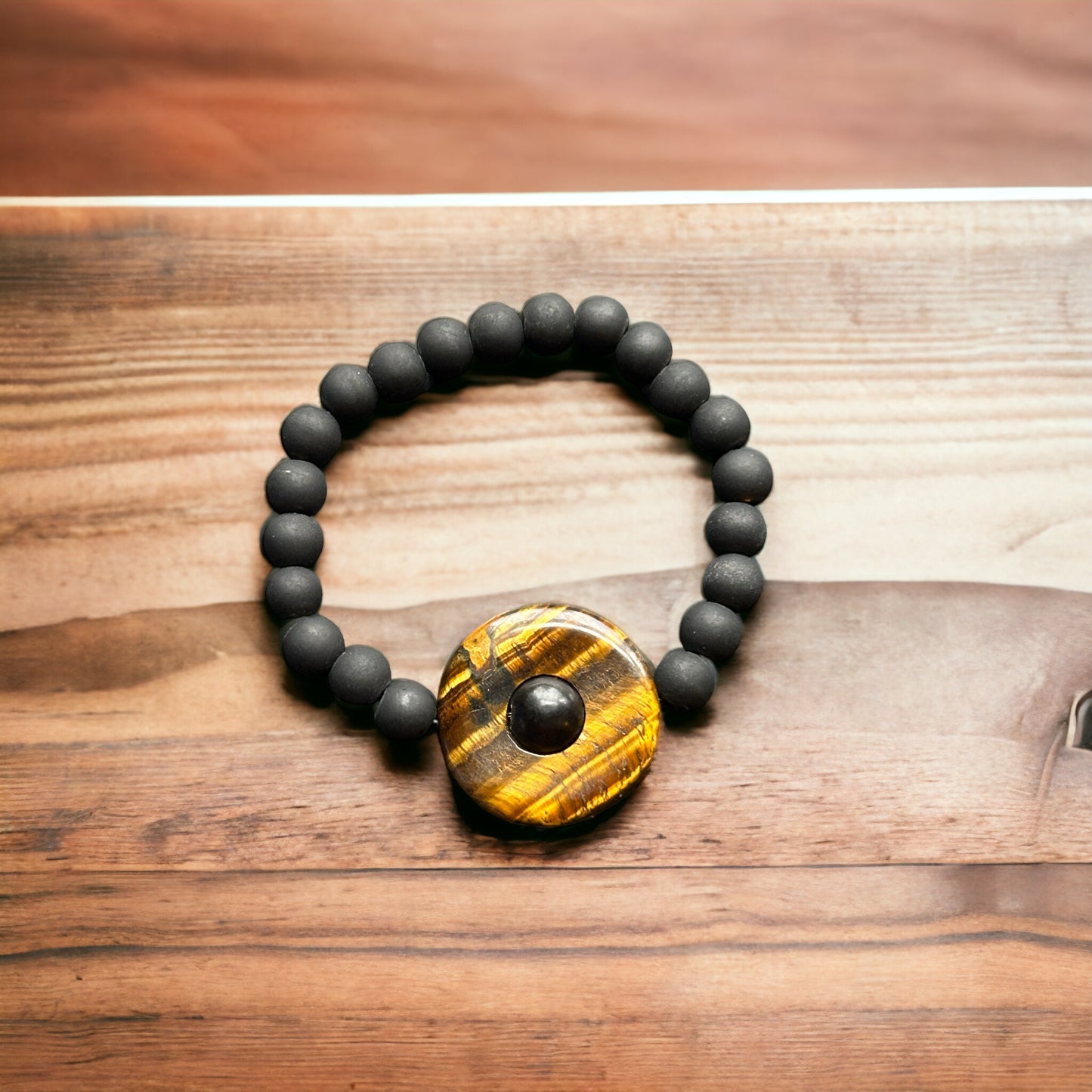 Tigers Eye and Black Jasper Bracelet