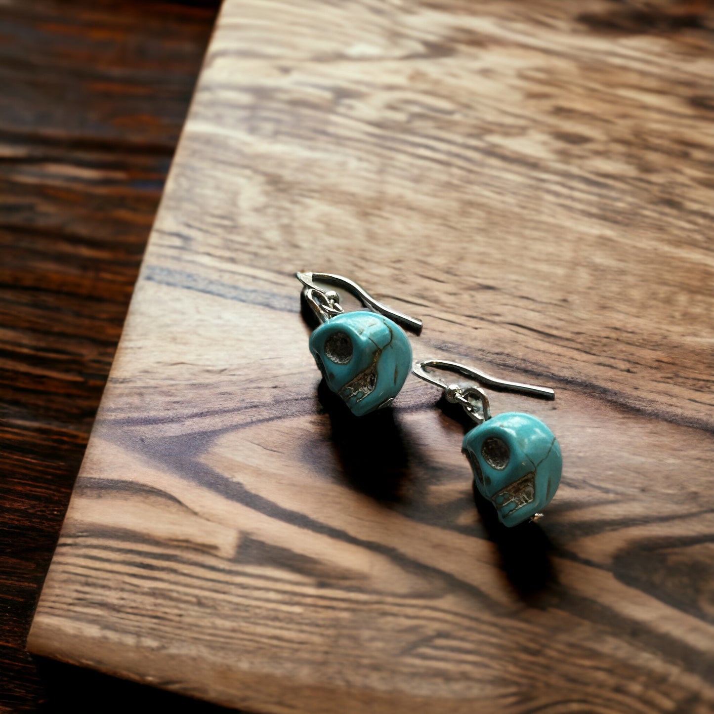 Light Blue Skull Earrings