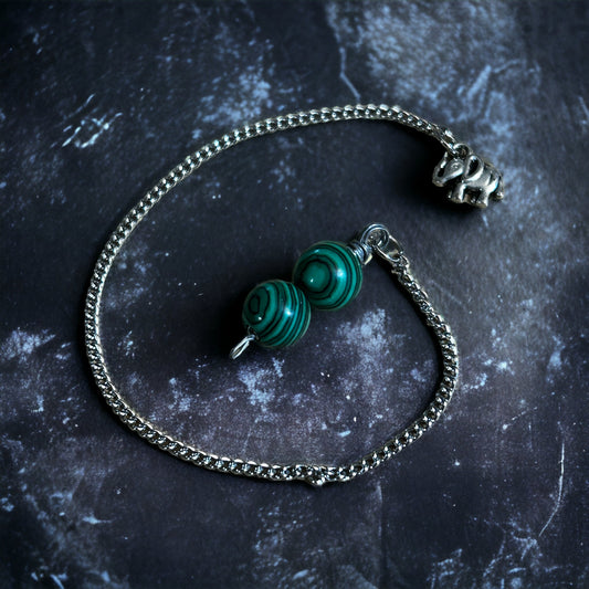 Malachite Wire Wrap Pendulum