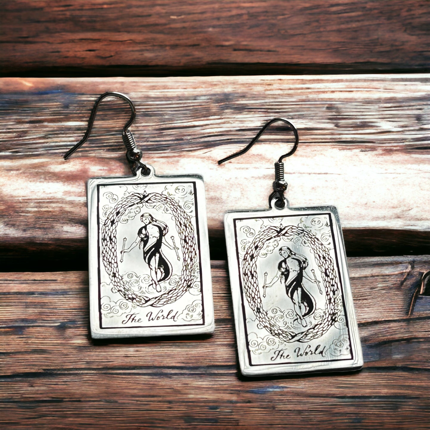 The World Tarot Card Earrings